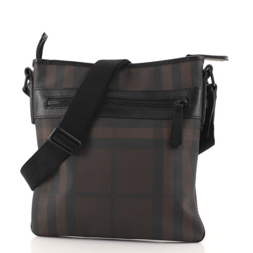 Burberry Beckley Crossbody Smoked Check Coated Canvas