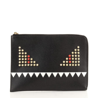 Fendi Monster Pouch Studded Leather Small