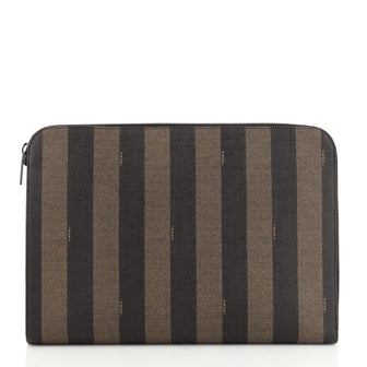 Fendi Pequin Document Holder Coated Canvas Large