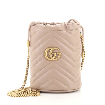 Gucci GG Marmont Bucket Bag Matelasse Leather Mini