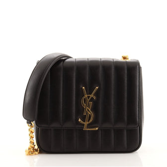 Saint Laurent Vicky Crossbody Bag Vertical Quilted Leather Medium