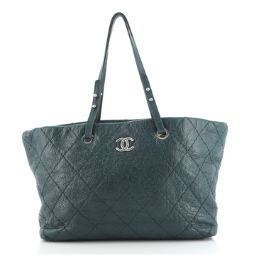 Chanel On The Road Shopping Tote Quilted Leather Medium