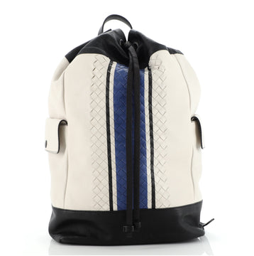 Bottega Veneta Mist Vialinea Backpack Leather with Intrecciato Detail