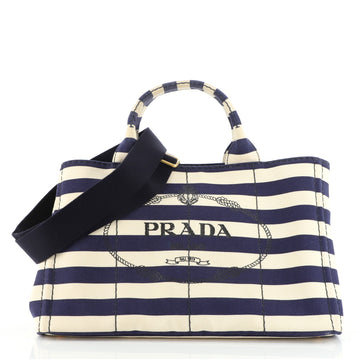 Prada Canapa Convertible Tote Printed Canvas Medium
