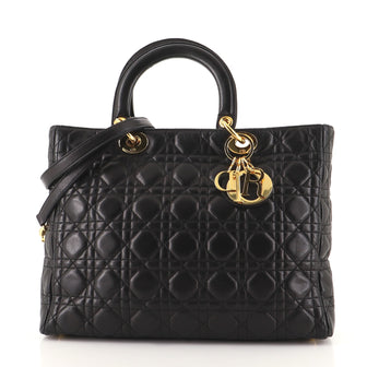 Christian Dior Vintage Lady Dior Bag Cannage Quilt Lambskin Large