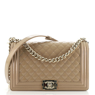 Chanel Boy Flap Bag Quilted Iridescent Glazed Calfskin New Medium