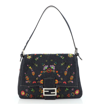 Fendi Mama Forever Bag Embellished Denim