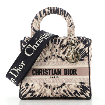 Christian Dior Lady D-Lite Bag Embroidered Canvas Medium