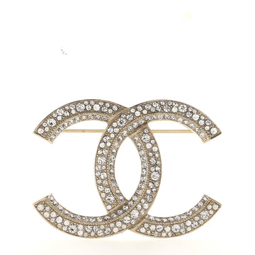 Chanel CC Brooch Crystal and Metal