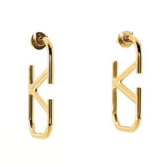 Valentino VLogo Hoop Earrings Metal