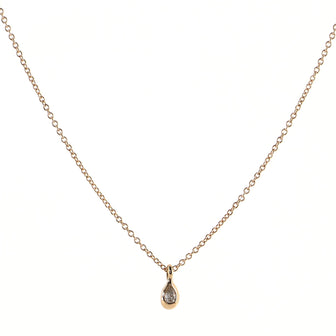 Tiffany & Co. Elsa Peretti Diamonds By The Yard Pendant Necklace 18K Rose Gold with Pear-Shaped Diamond .07CT