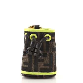 Fendi Mon Tresor Bucket Bag Key Charm Zucca Canvas Micro