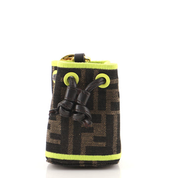 Fendi Mon Tresor Bucket Bag Key Charm Zucca Canvas Micro