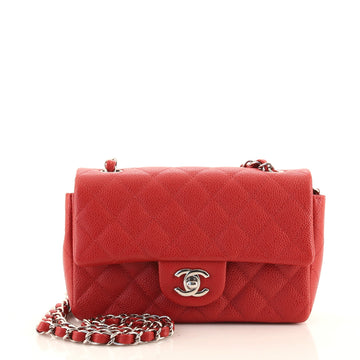 Chanel Classic Single Flap Bag Quilted Caviar Mini