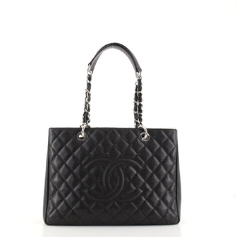 Grand Shopping Tote Quilted Caviar