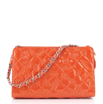 Chanel Lucky Symbols Pochette Embossed Quilted Patent