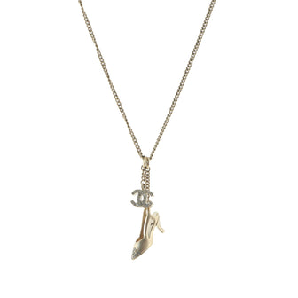 Chanel CC and Shoe Pendant Necklace Metal with Rhinestones
