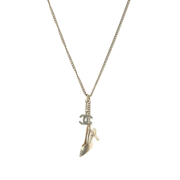 Chanel CC and Shoe Pendant Necklace Metal with Rhinestones