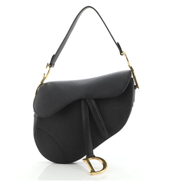 Christian Dior Saddle Handbag Leather Medium