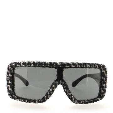 Chanel Shield Sunglasses Acetate and Tweed