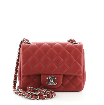 Chanel Square Classic Single Flap Bag Quilted Lambskin Mini