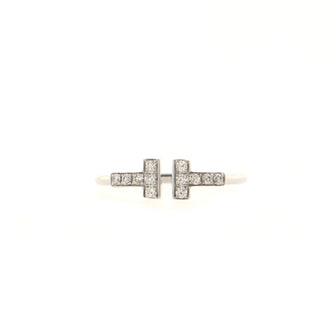 Tiffany & Co. T Wire Ring 18K White Gold with Diamonds