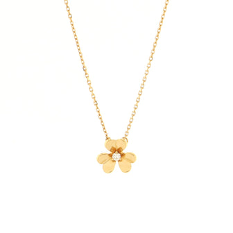 Van Cleef & Arpels Frivole Pendant Necklace 18K Yellow Gold and Diamond Mini