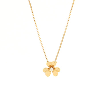 Van Cleef & Arpels Frivole Pendant Necklace 18K Yellow Gold and Diamond Mini