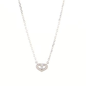 Cartier C Heart de Cartier Pendant Necklace 18K White Gold with Diamonds