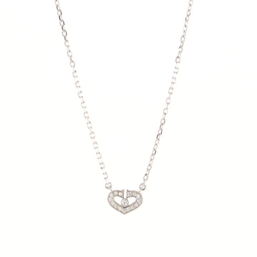 Cartier C Heart de Cartier Pendant Necklace 18K White Gold with Diamonds
