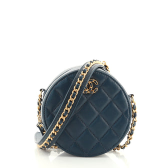 Chanel Chain Infinity Round Clutch with Chain Quilted Lambskin