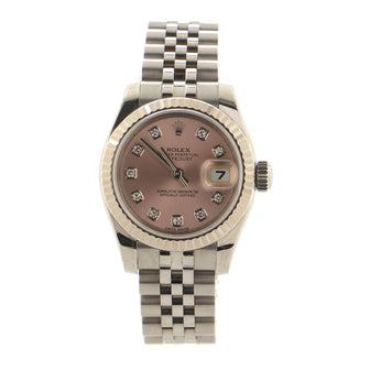 Rolex Oyster Perpetual Datejust Automatic Watch Stainless Steel and White Gold with Diamond Markers 26