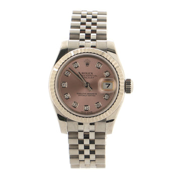 Rolex Oyster Perpetual Datejust Automatic Watch Stainless Steel and White Gold with Diamond Markers 26