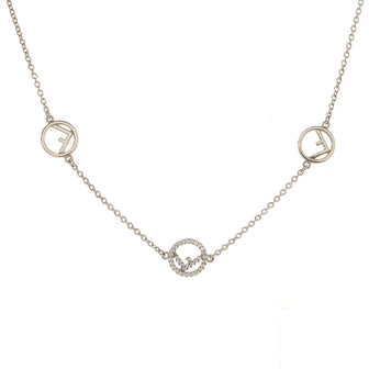 Fendi F is Fendi Triple Charm Necklace Metal with Crystals