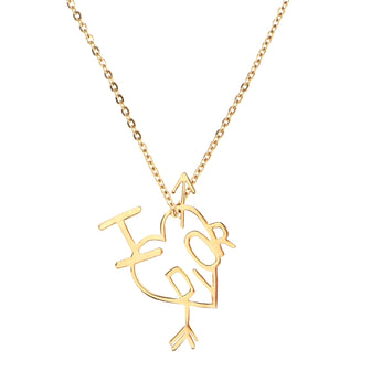 Christian Dior Heart and Arrow Pendant Necklace Metal