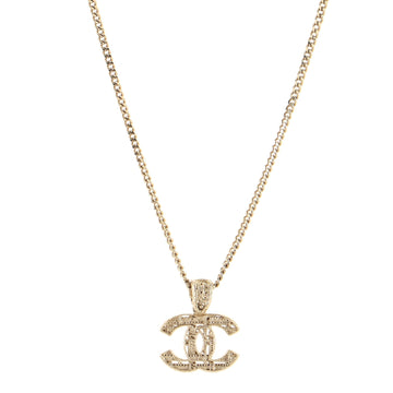 Chanel CC Tweed Effect Pendant Necklace Metal