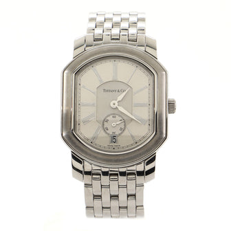 Tiffany & Co. Mark Coupe Resonator Date Quartz Watch Stainless Steel 32