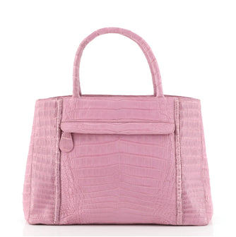 Nancy Gonzalez Front Zip Pocket Tote Crocodile Large