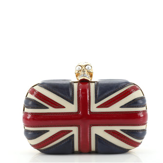 Alexander McQueen Britannia Skull Box Clutch Leather Small