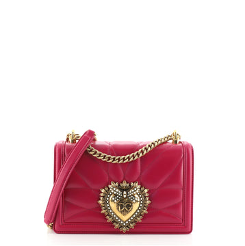Dolce & Gabbana Devotion Shoulder Bag Quilted Leather Small