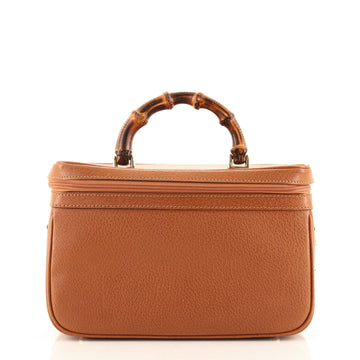 Gucci Vintage Bamboo Vanity Case Leather Medium