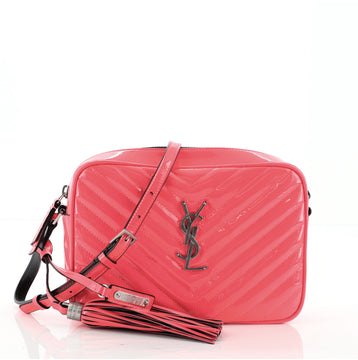 Saint Laurent Lou Camera Bag Matelasse Chevron Patent Small