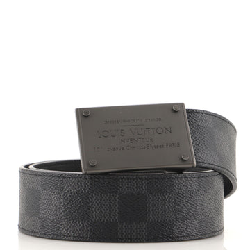 Louis Vuitton Neo Inventeur Reversible Belt Damier Graphite and Leather Wide