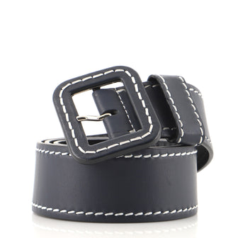 Prada Contrast Stitch Buckle Belt Leather Wide