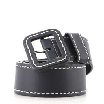 Prada Contrast Stitch Buckle Belt Leather Wide