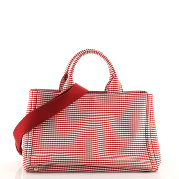 Prada Canapa Convertible Tote Printed Canvas Medium