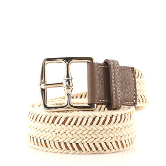 Hermes Etriviere Belt Woven Canvas Medium