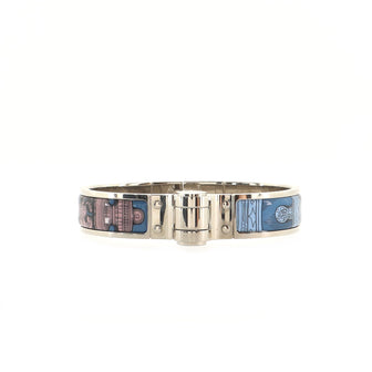 Hermes Hinged Bracelet Printed Enamel Thin