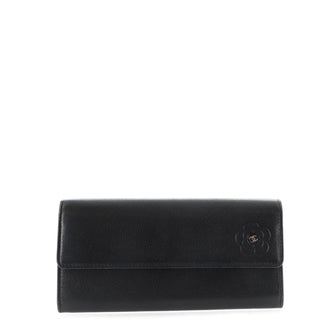 Camellia Flap Wallet Leather Long