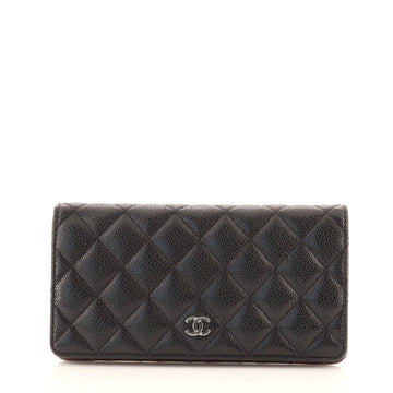 Chanel L-Yen Wallet Quilted Caviar
